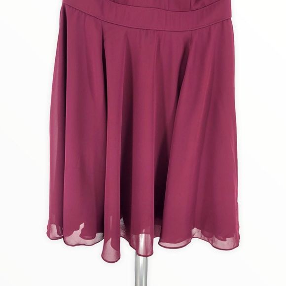 Lulu’s Forevermore Burgundy Skater Dress Halter Neck NWT size Small - Picture 6 of 13